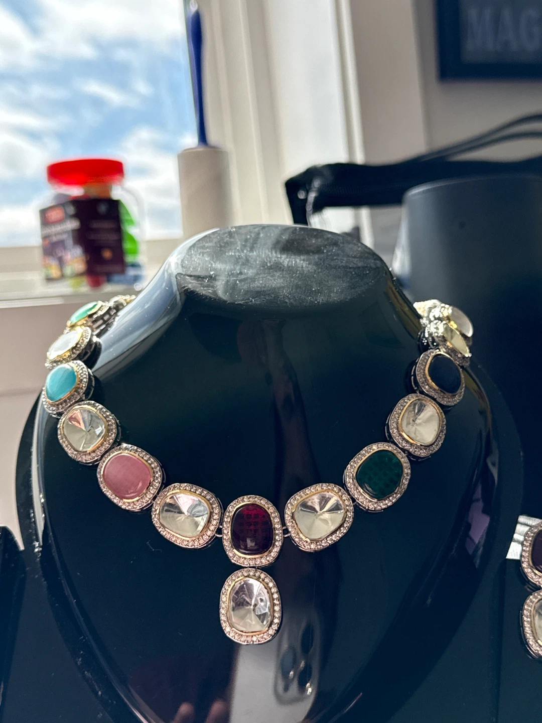 Multi-gemstone Necklace and Earring Set - photo 3