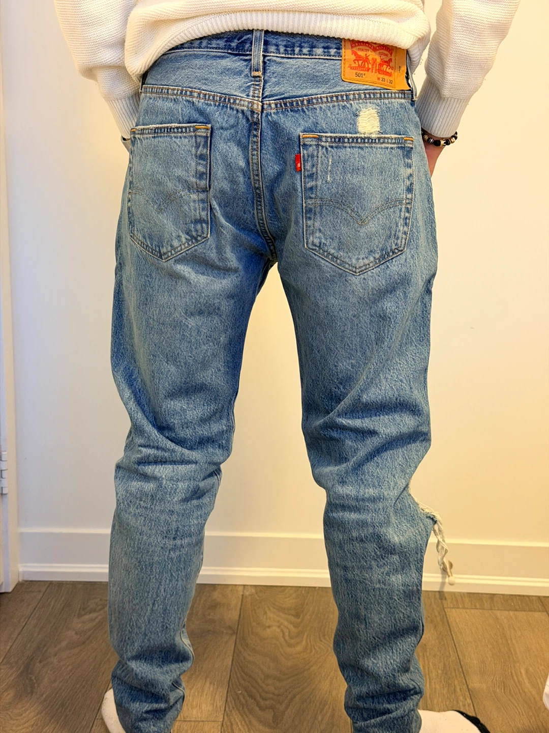 Levi's 501 Jeans - Distressed Blue Denim - photo 2