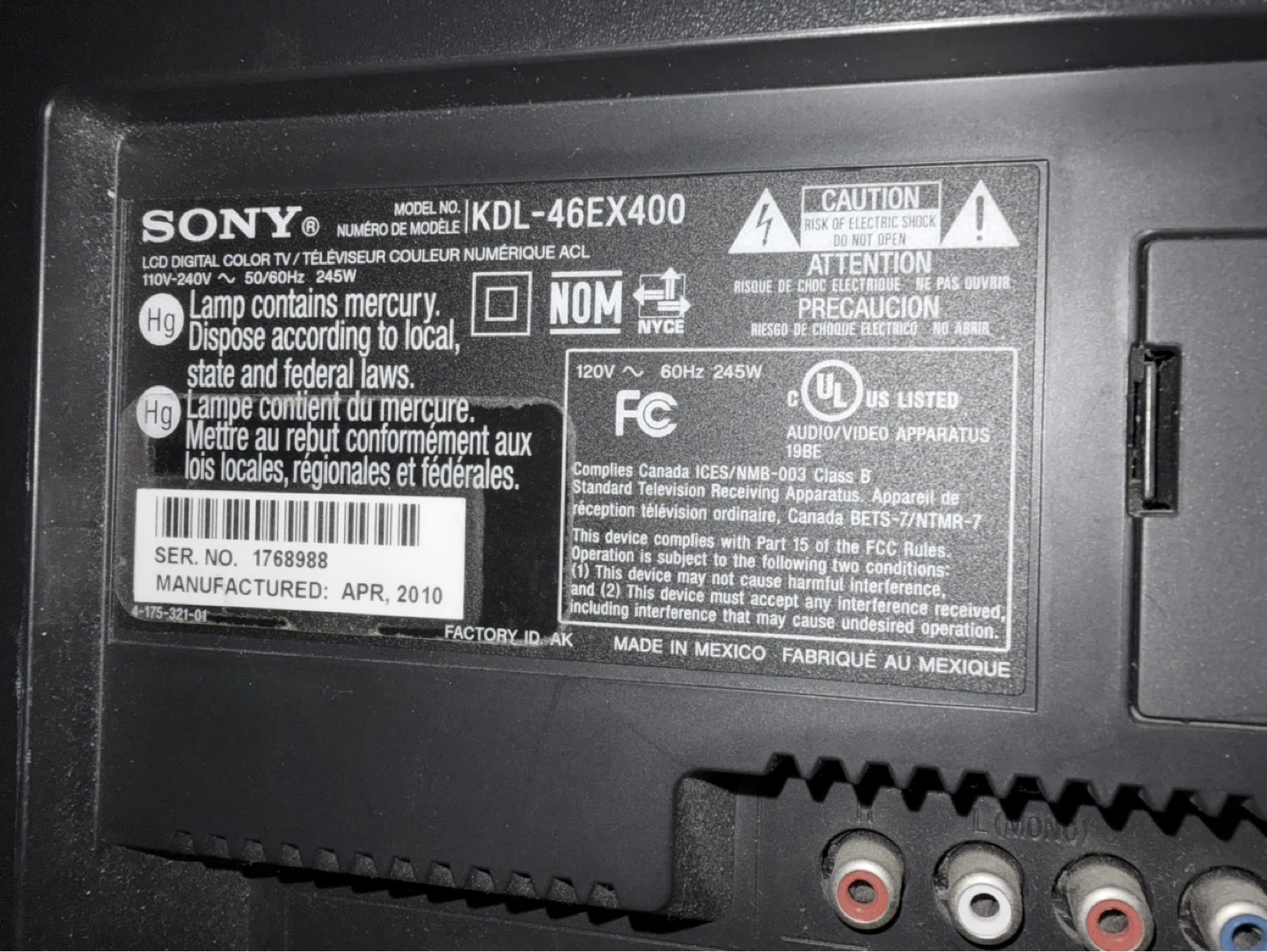 Sony KDL-46EX400 46-inch LCD TV - photo 3