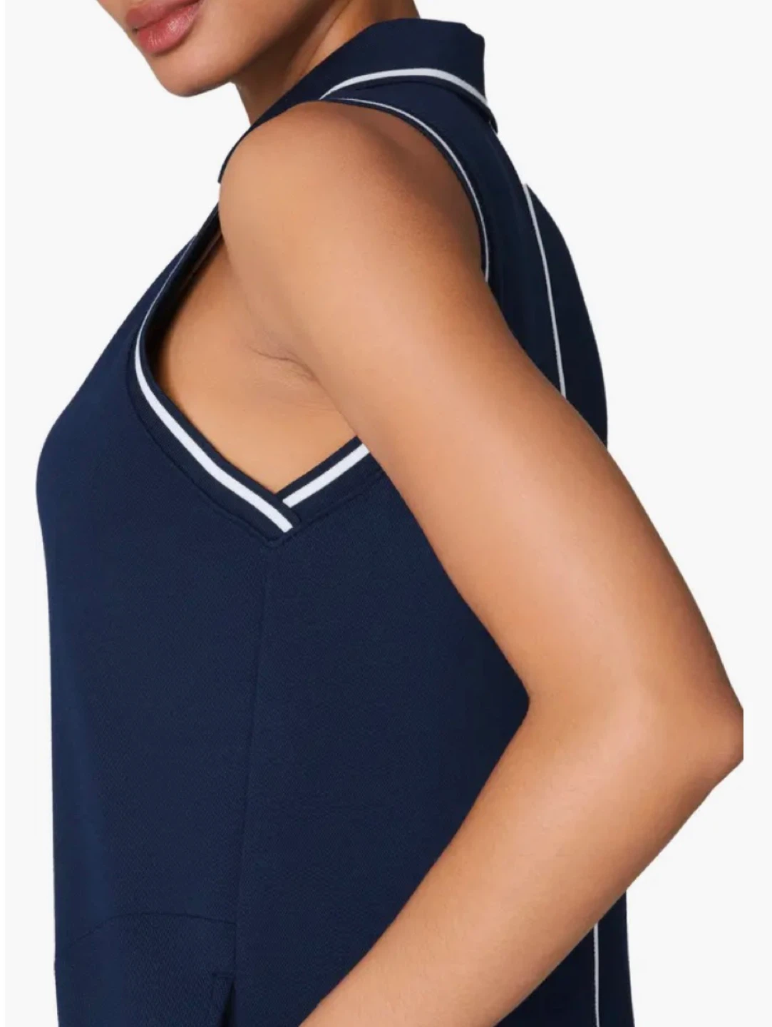 SPANKX Navy Sleeveless Polo Dress with White Trim - photo 3