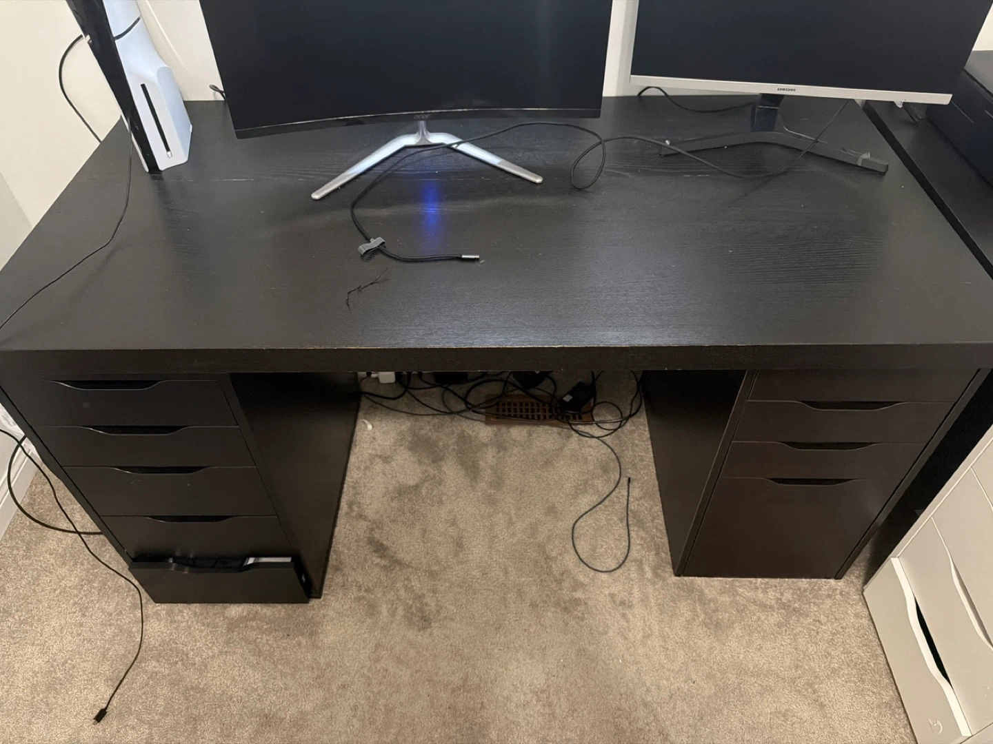 Black Alex Desk with Drawers