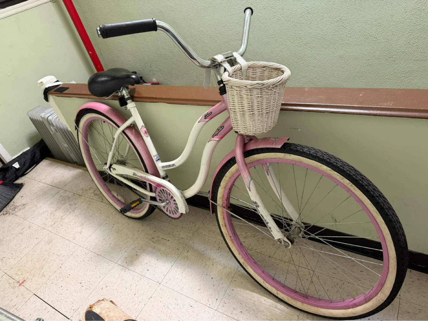 Huffy Pink and White Cruiser Bicycle with Basket - photo 2