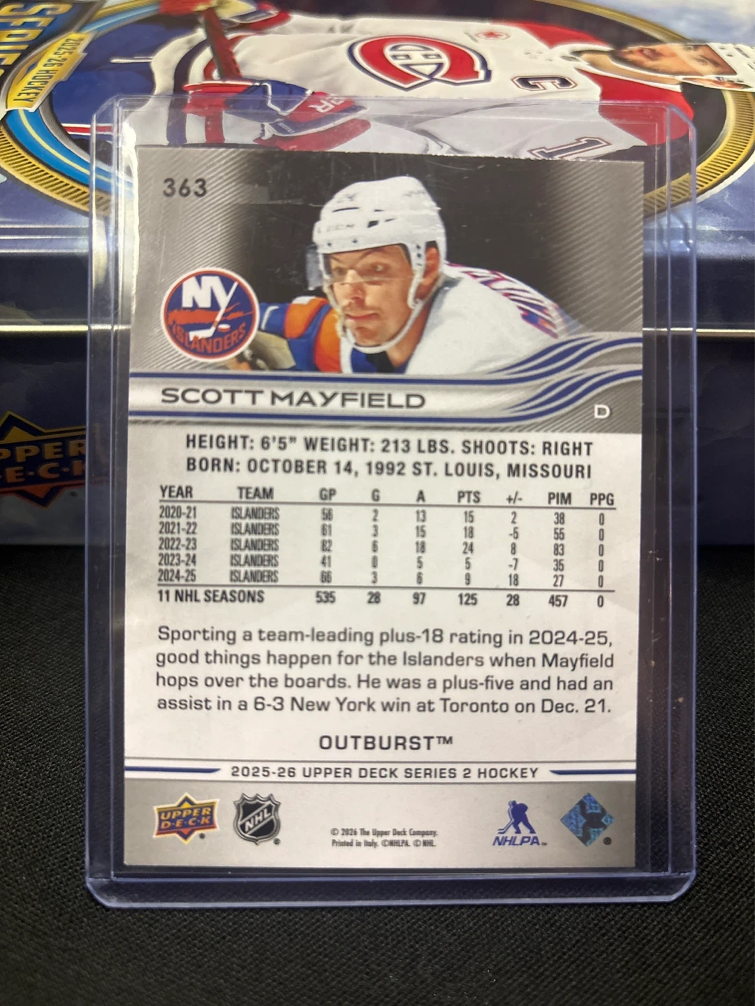 2025-26 Silver Outburst Scott Mayfield #363 - photo 2