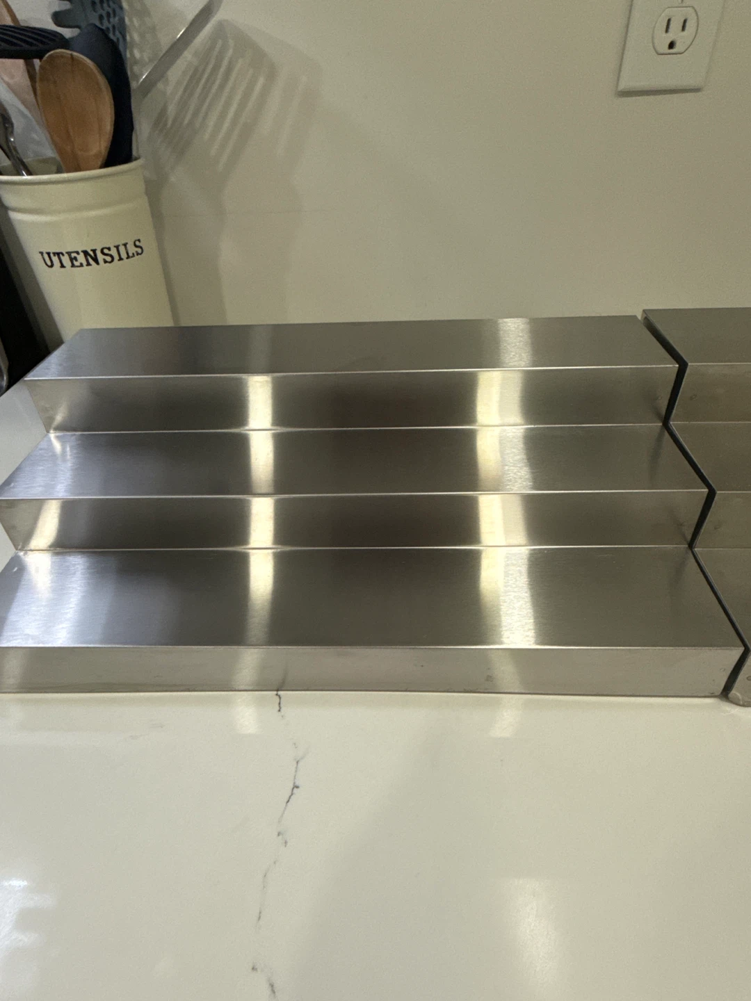 Moving!!Stainless Steel Spice Rack / Tiered Organizer Set (2) - photo 2