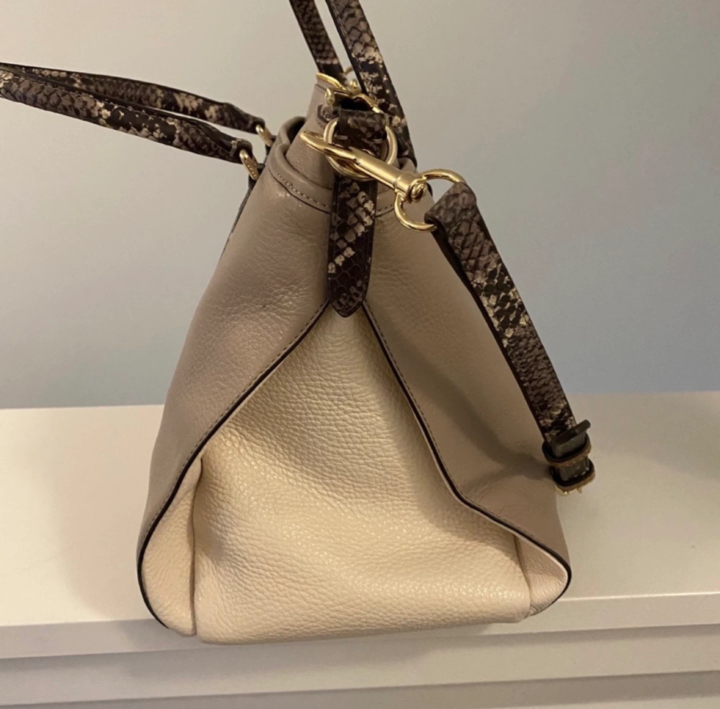 NWOT Coach Leather Satchel Bag with Snakeskin Accents - photo 2