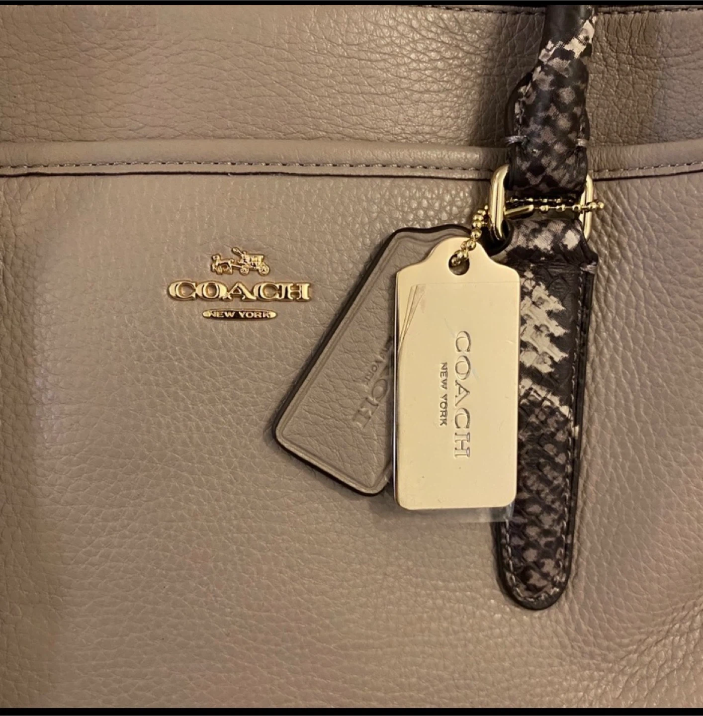 NWOT Coach Leather Satchel Bag with Snakeskin Accents - photo 3