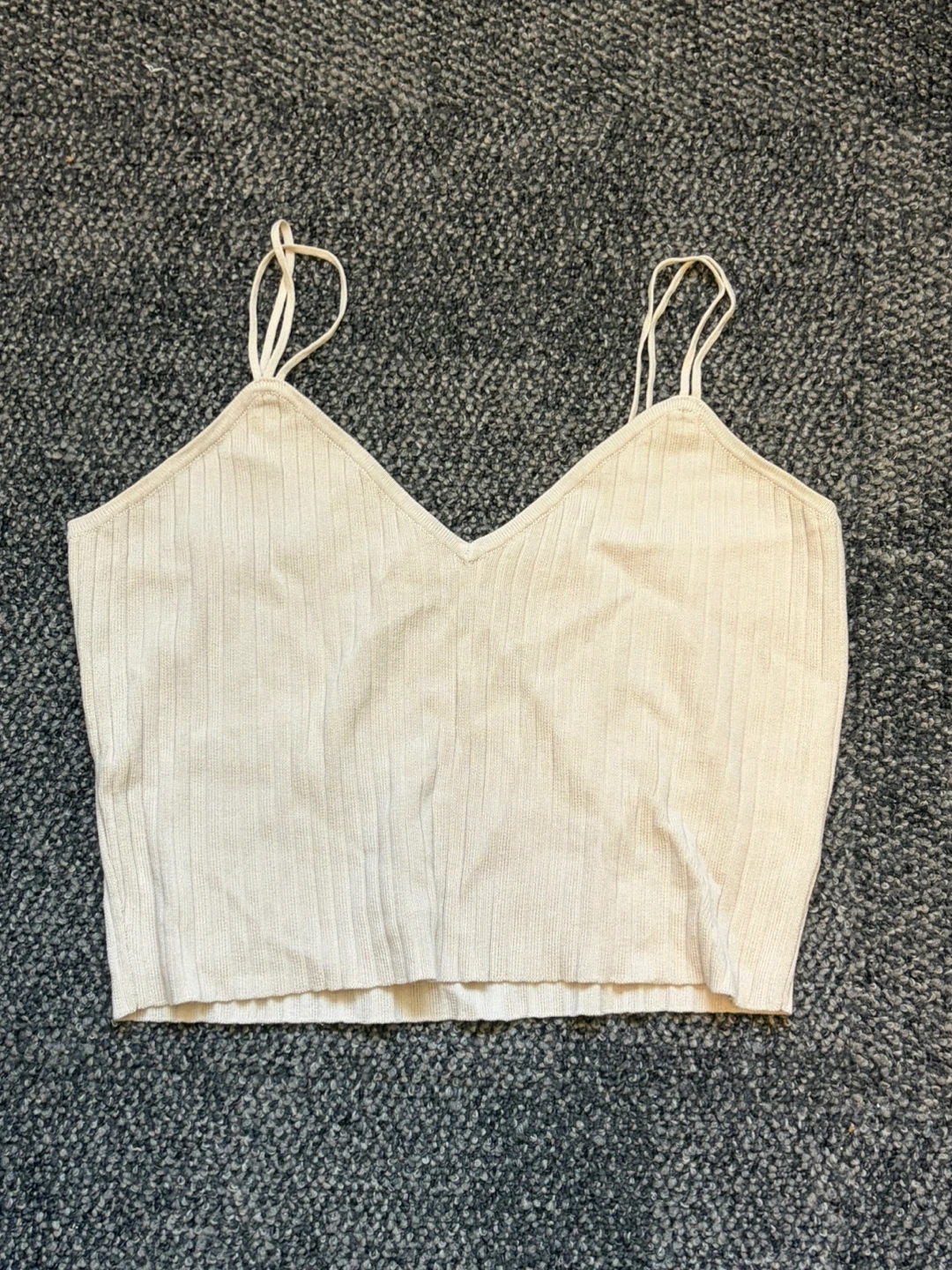 Cream ribbed cami top