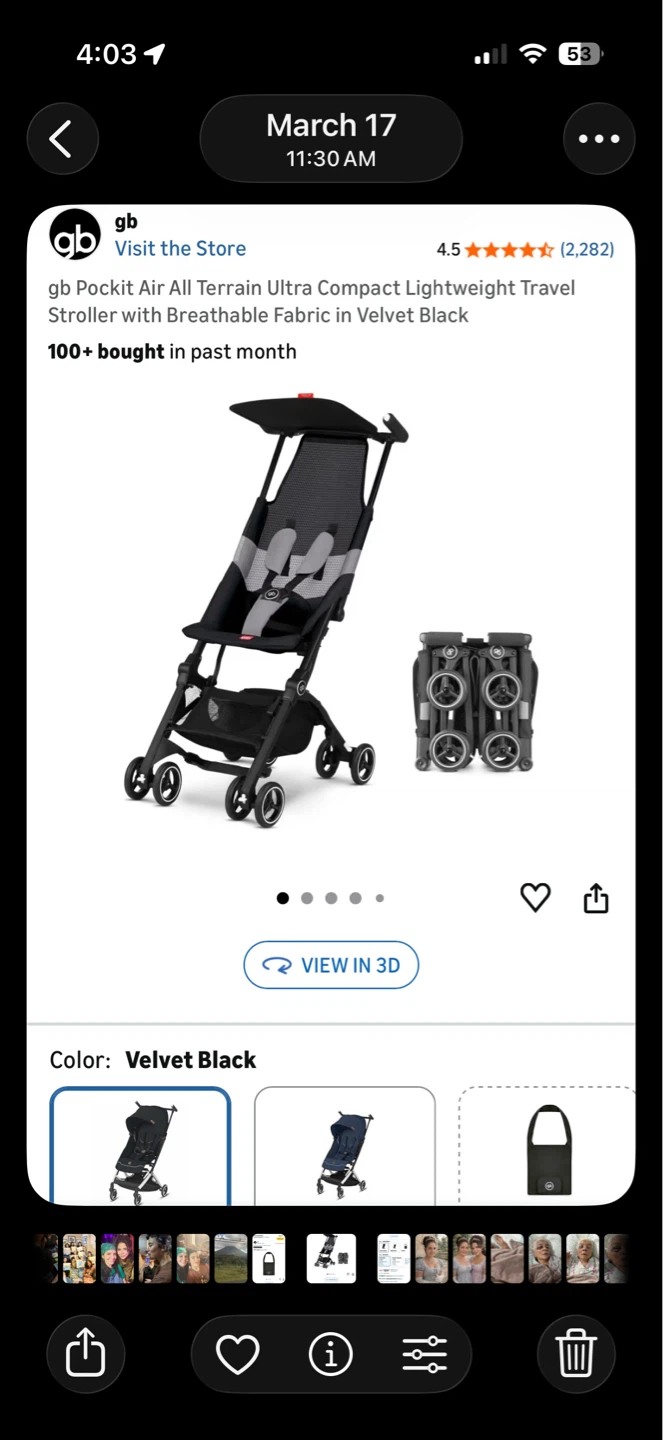 gb Pockit All Terrain Stroller - Velvet Black