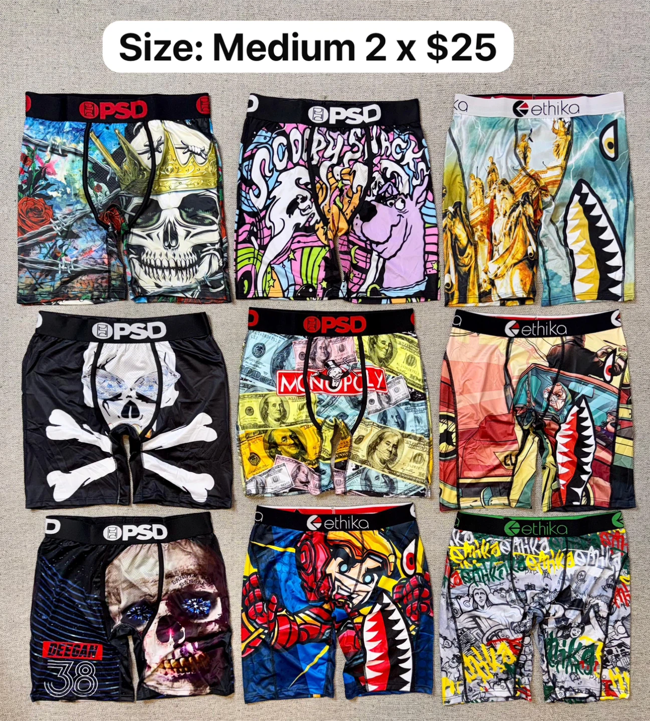 Ethika & PSD Boxer Briefs - Multiple Sizes & Designs - photo 5