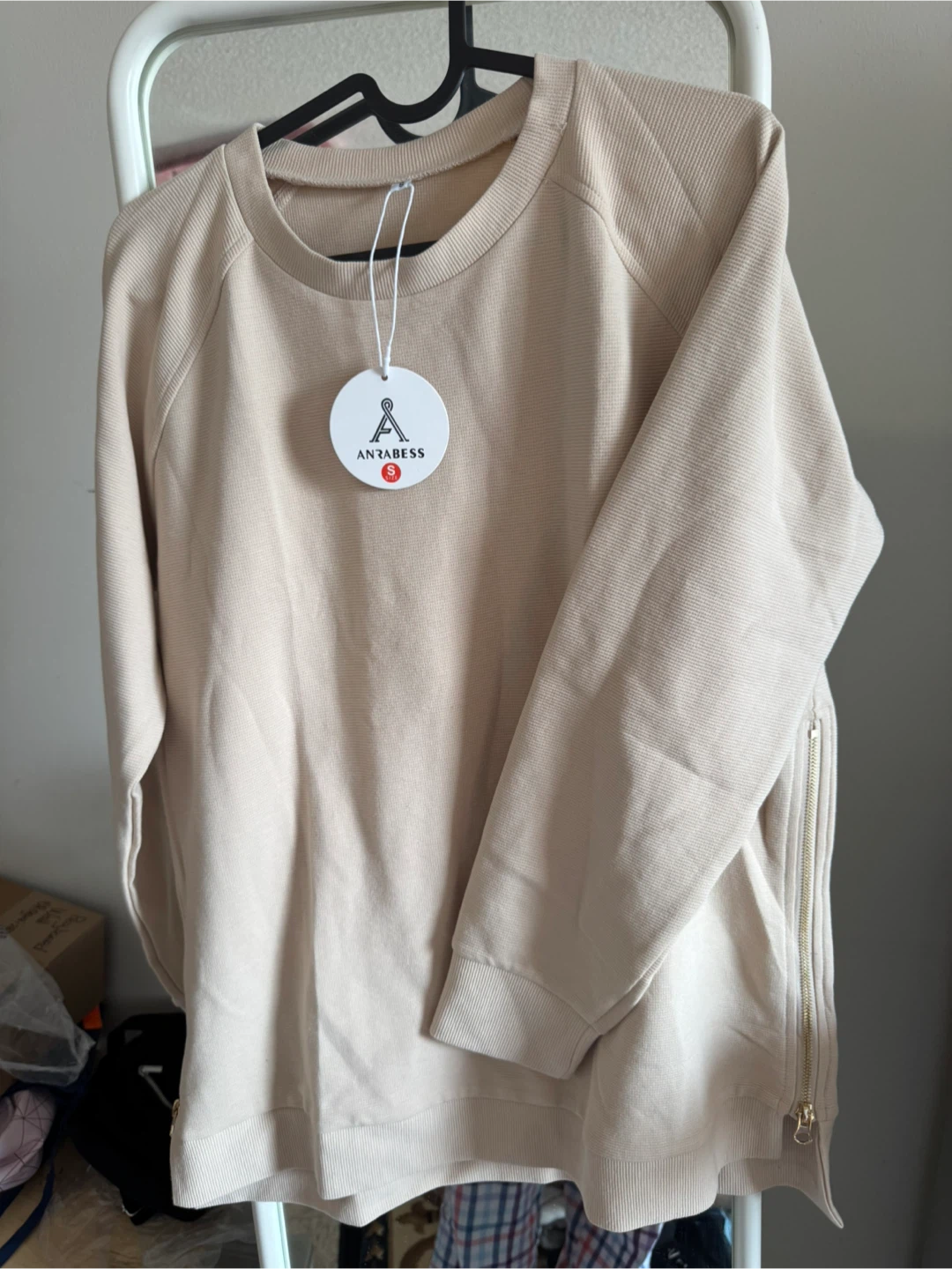 ANYABESS Crewneck Sweater Beige Size S