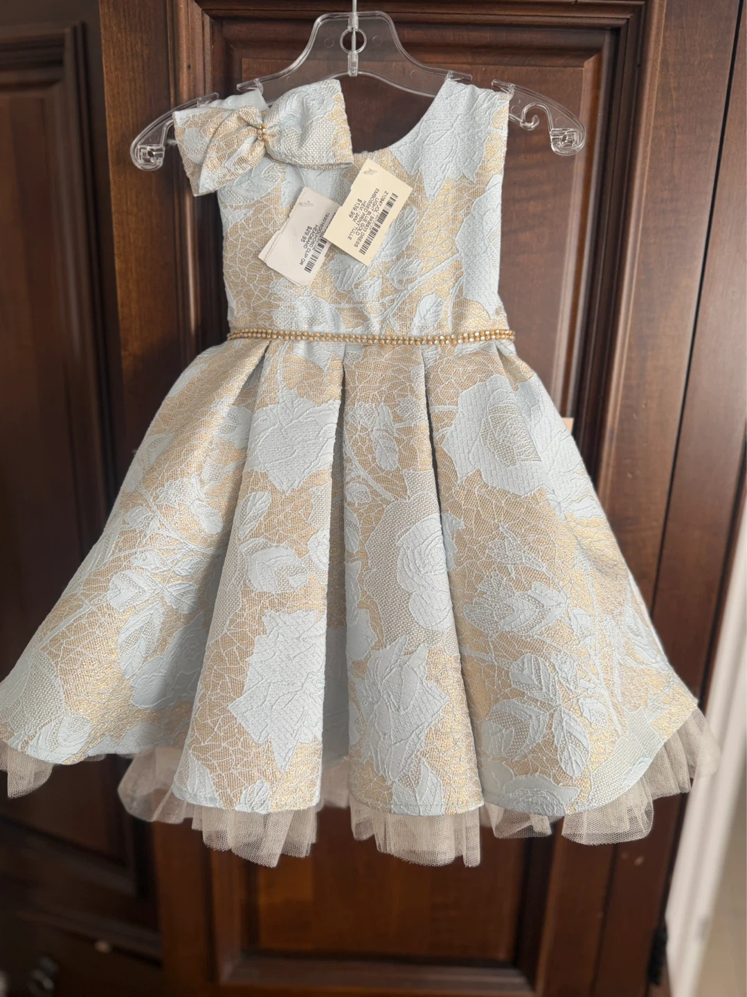 Girl's Light Blue & Gold24 Months