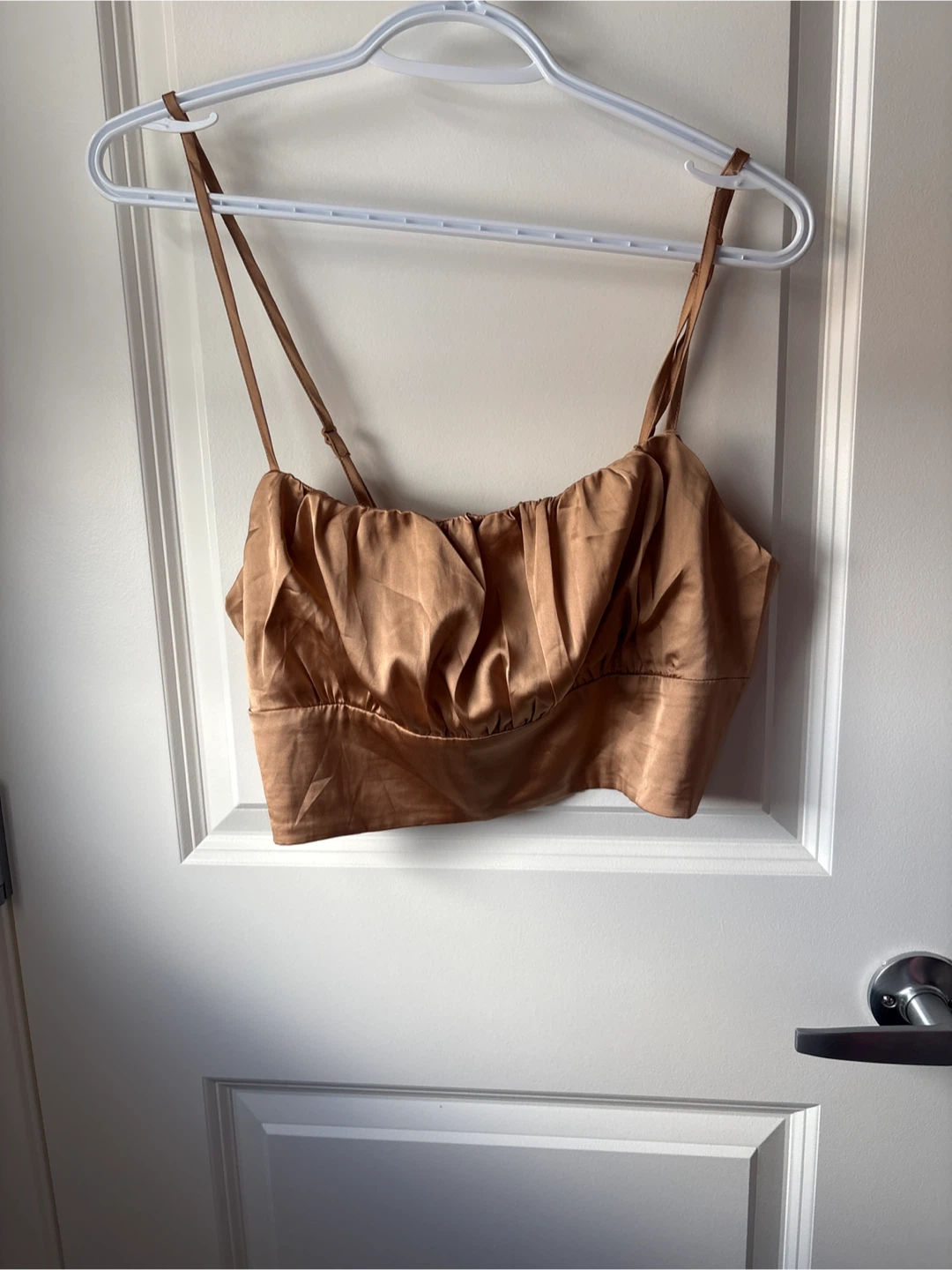 SHEIN Satin Crop Top - Bronze - Size Medium