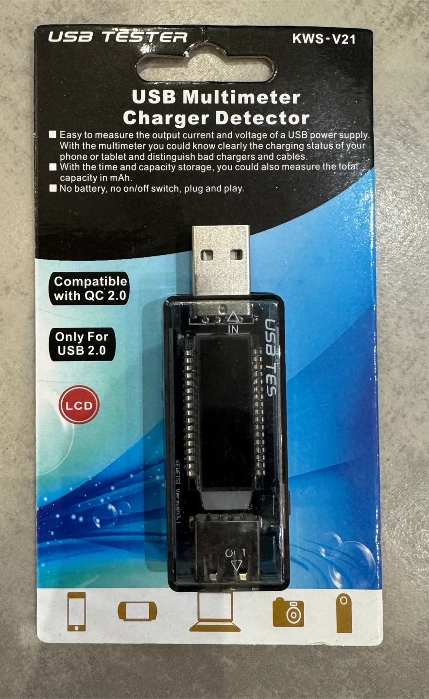 USB Multimeter Charger Detector KWS-V21