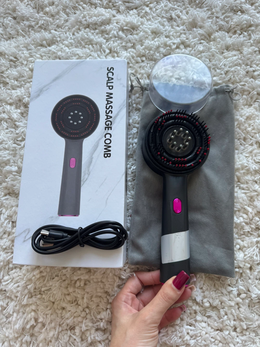 Scalp Massage Comb with Red Light Therapy - photo 2