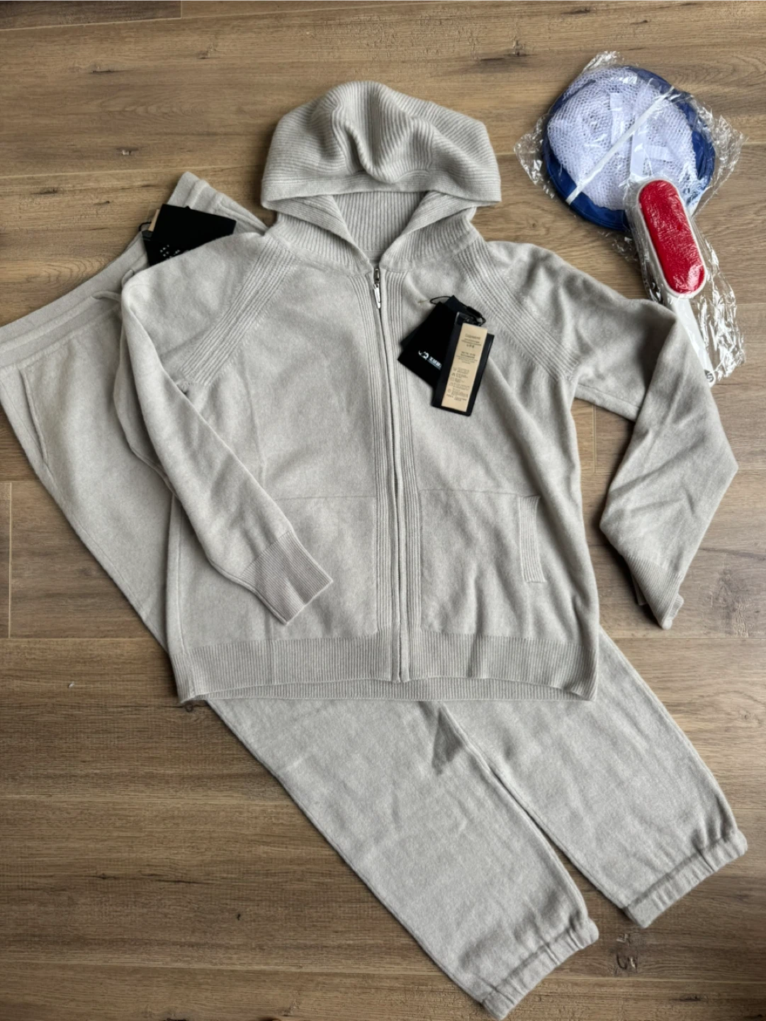 Cashmere Hooded Tracksuit Set