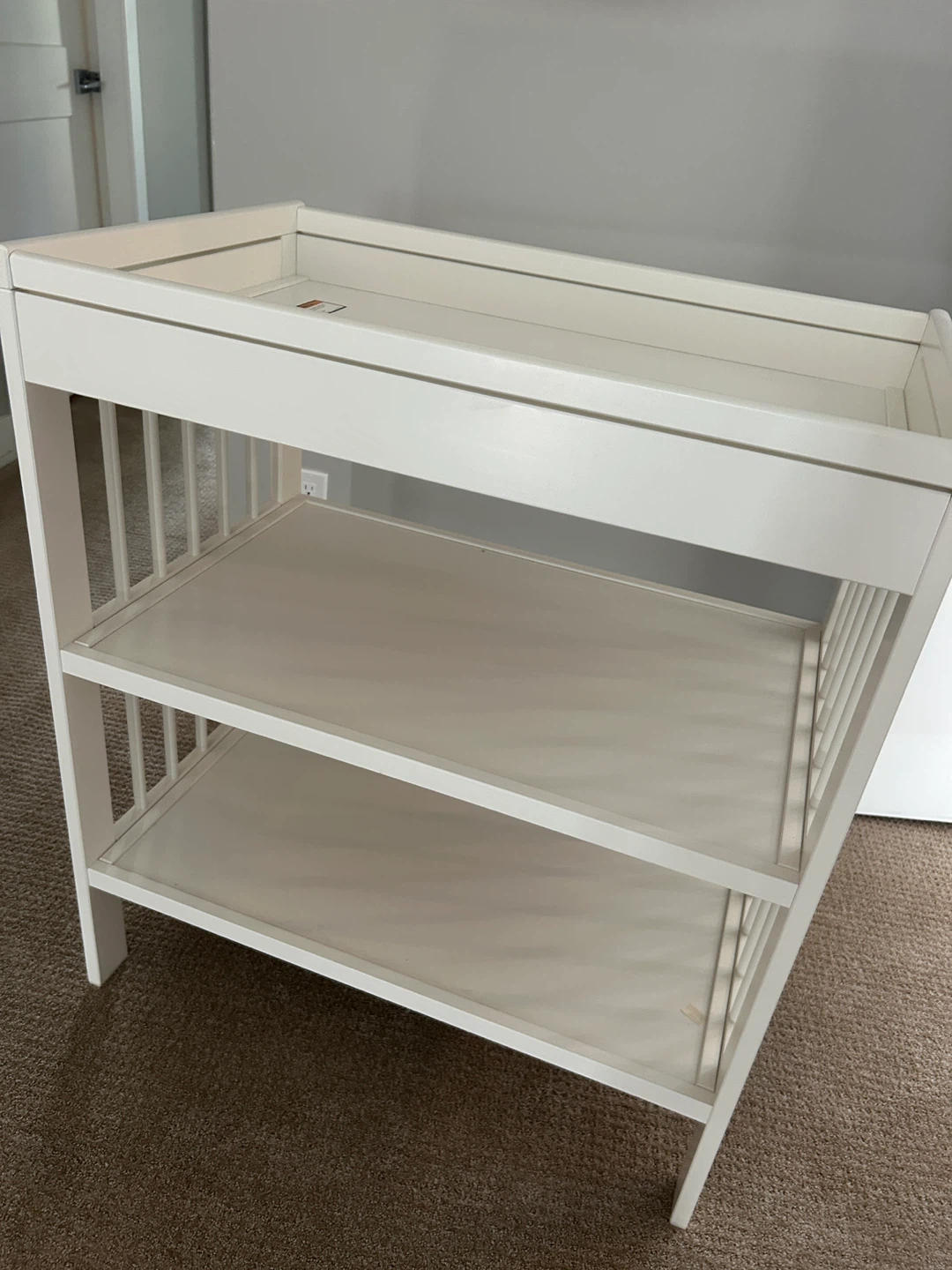 White Changing Table with Shelves