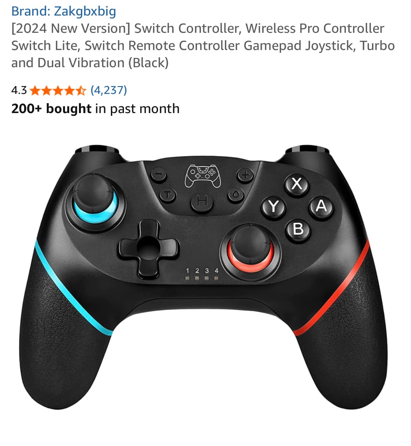 Switch Pro Controller - Wireless Gamepad Joystick (Black)
