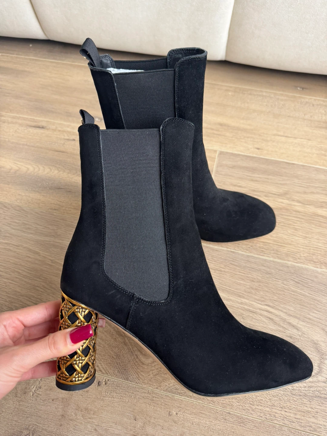CD Black Suede Ankle Boots