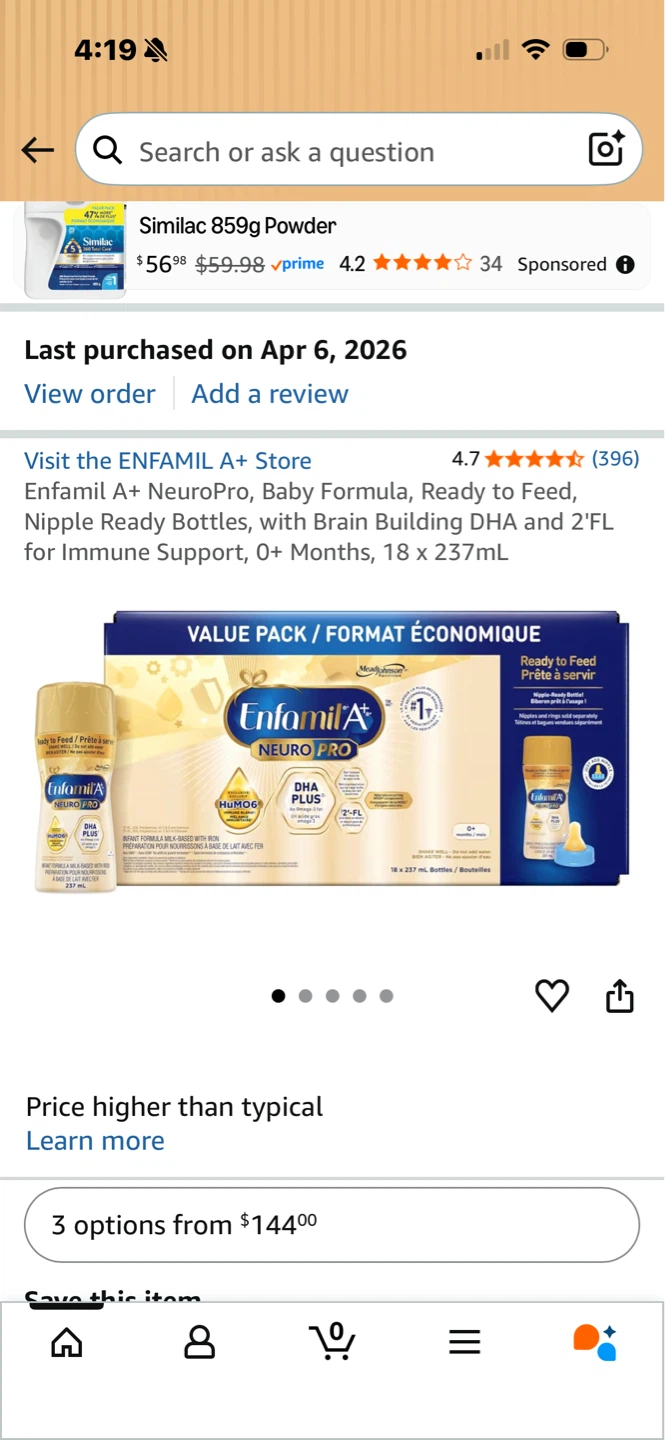 Enfamil A+ NeuroPro Ready to Feed Baby Formula 237 mL