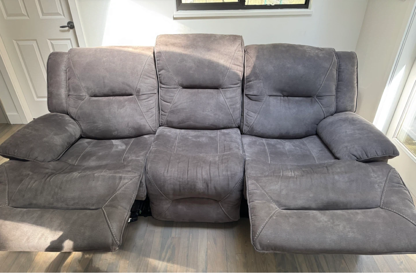 Grey 3-Seater Recliner Sofa - photo 5