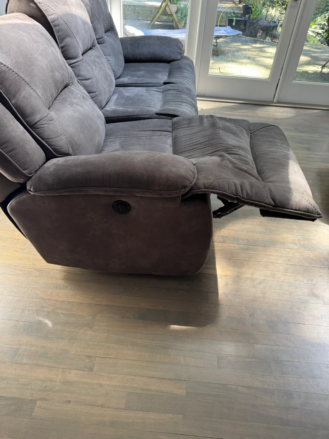 Grey 3-Seater Recliner Sofa - photo 3