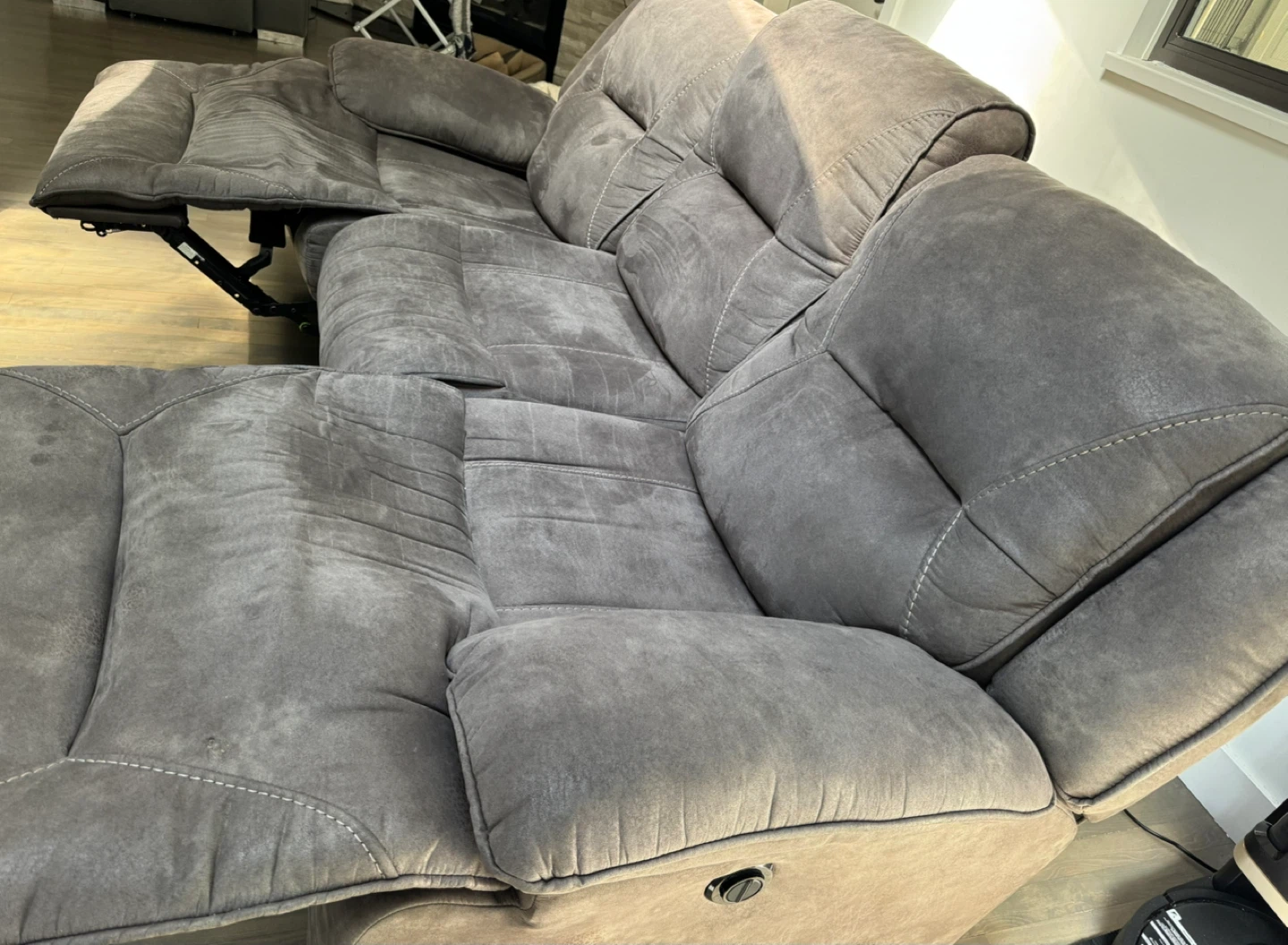 Grey 3-Seater Recliner Sofa - photo 4
