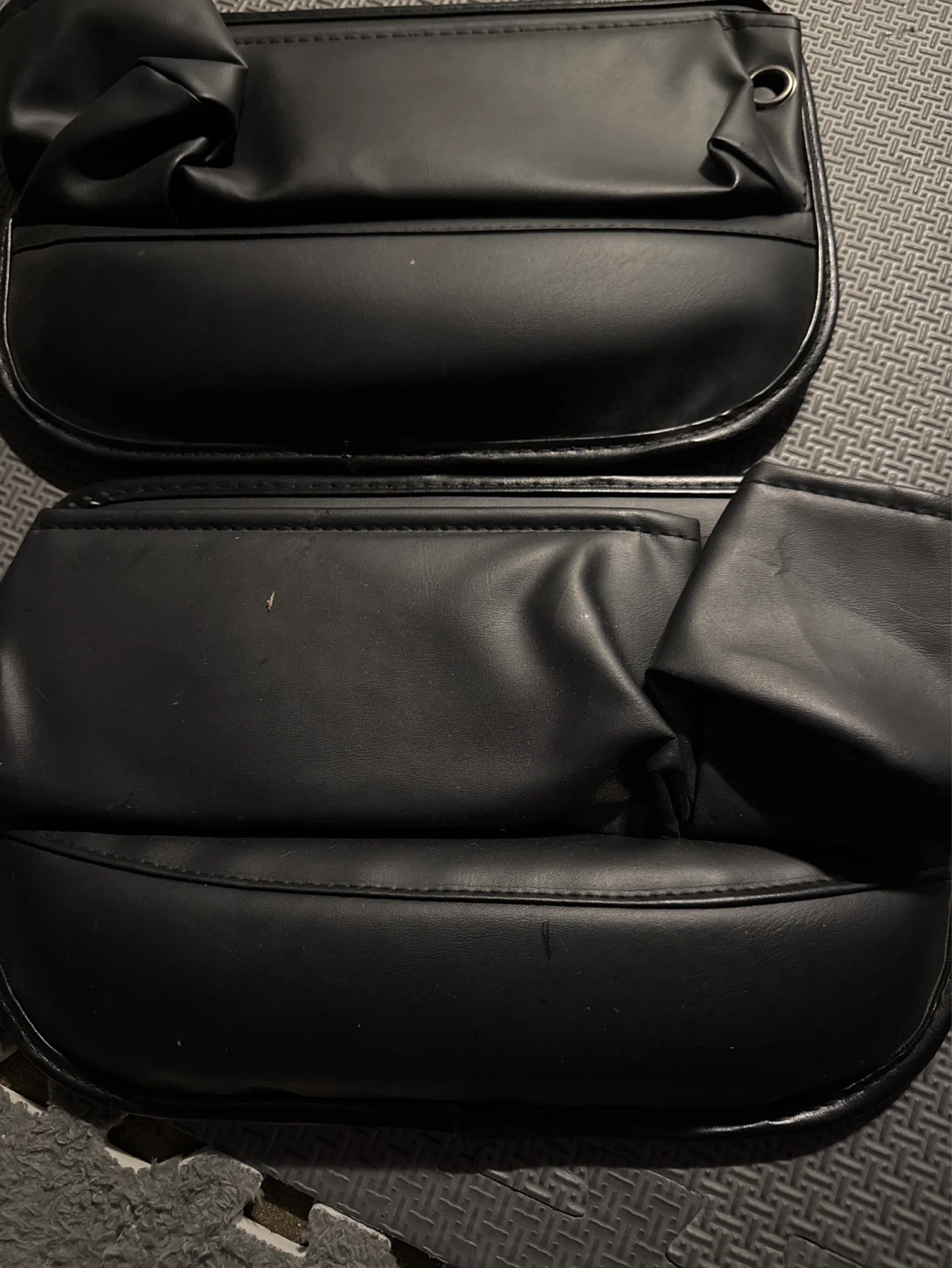 Black Faux Leather Car Seat Organizer