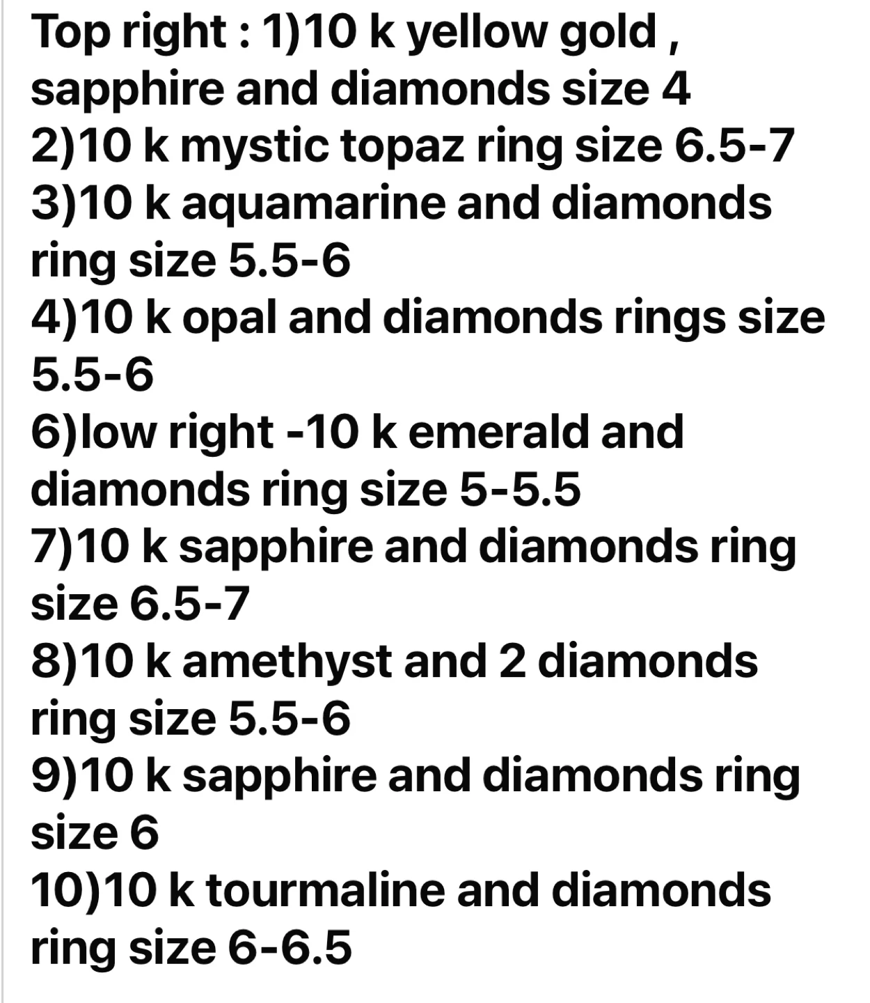 10 k rings -200 dollars  each - photo 5