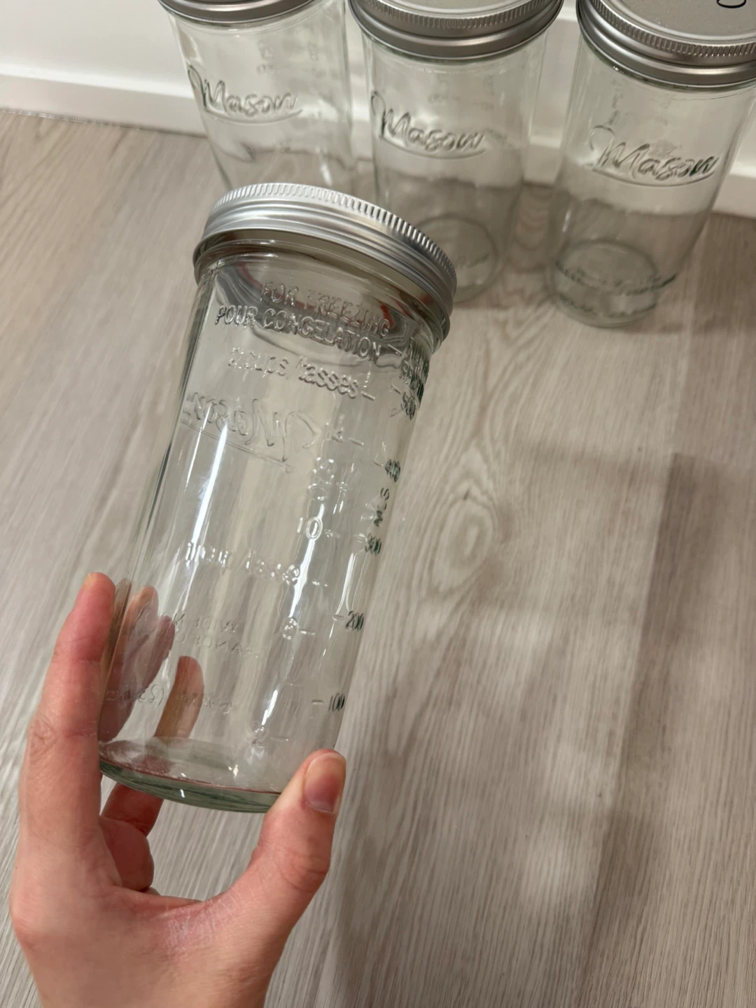 4 tall and thin mason jars with lids - gently used - photo 3