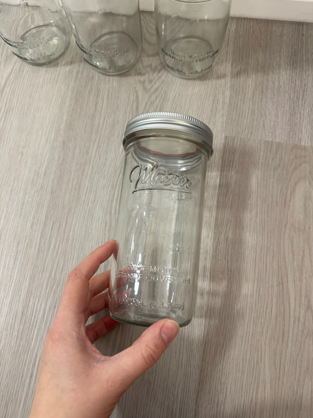 4 tall and thin mason jars with lids - gently used - photo 2