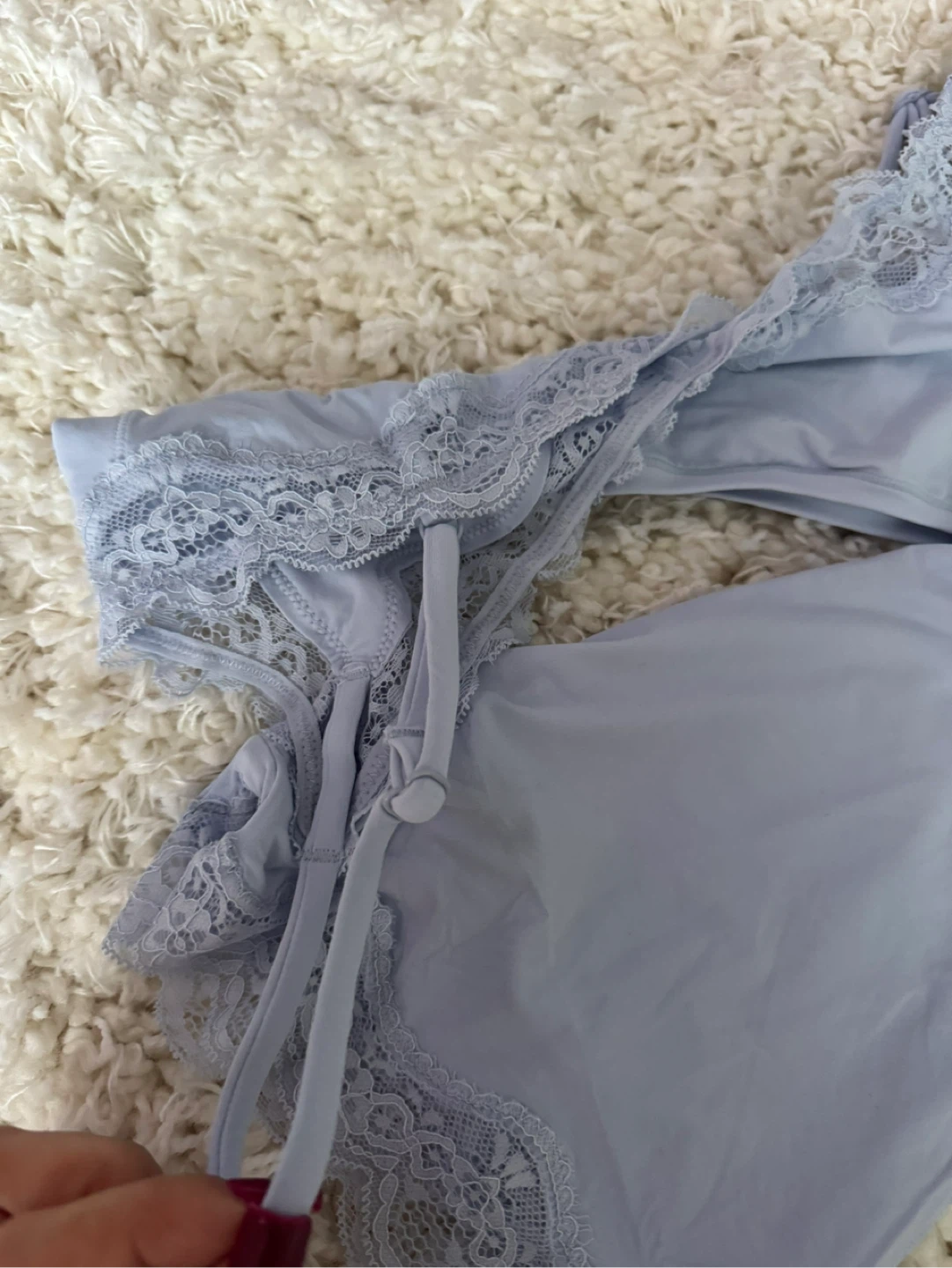 Blue & Red Lace Bralettes and Shorts Set - photo 3