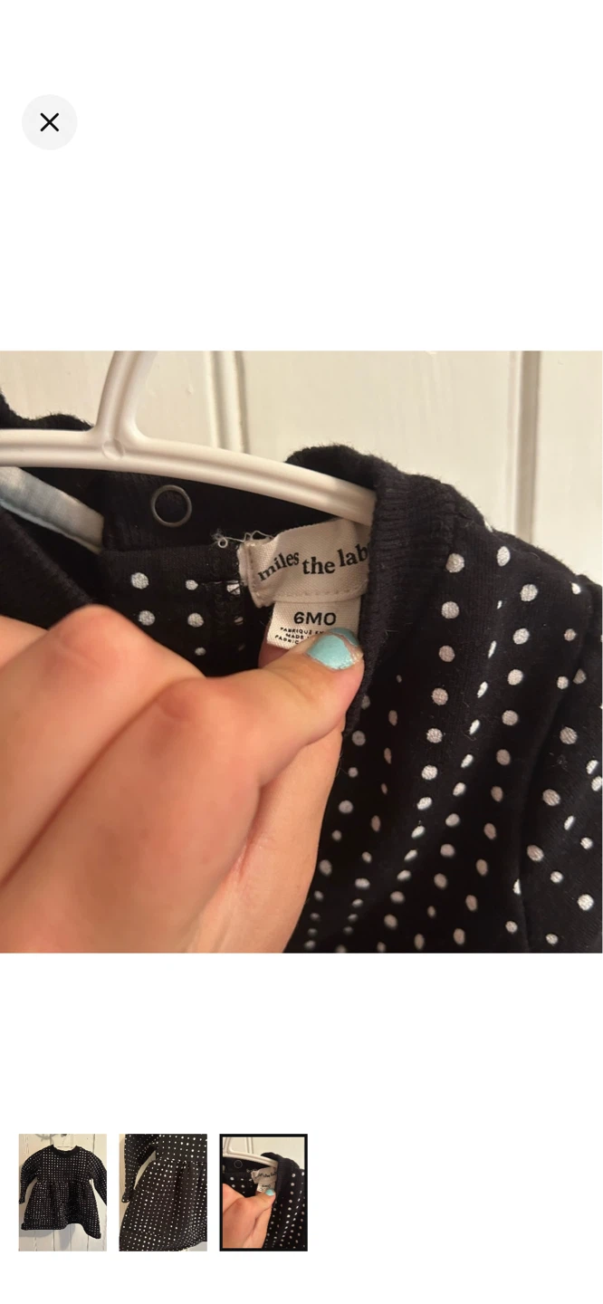 Miles the Label Black & White Polka Dot Dress - 6 Months - photo 3