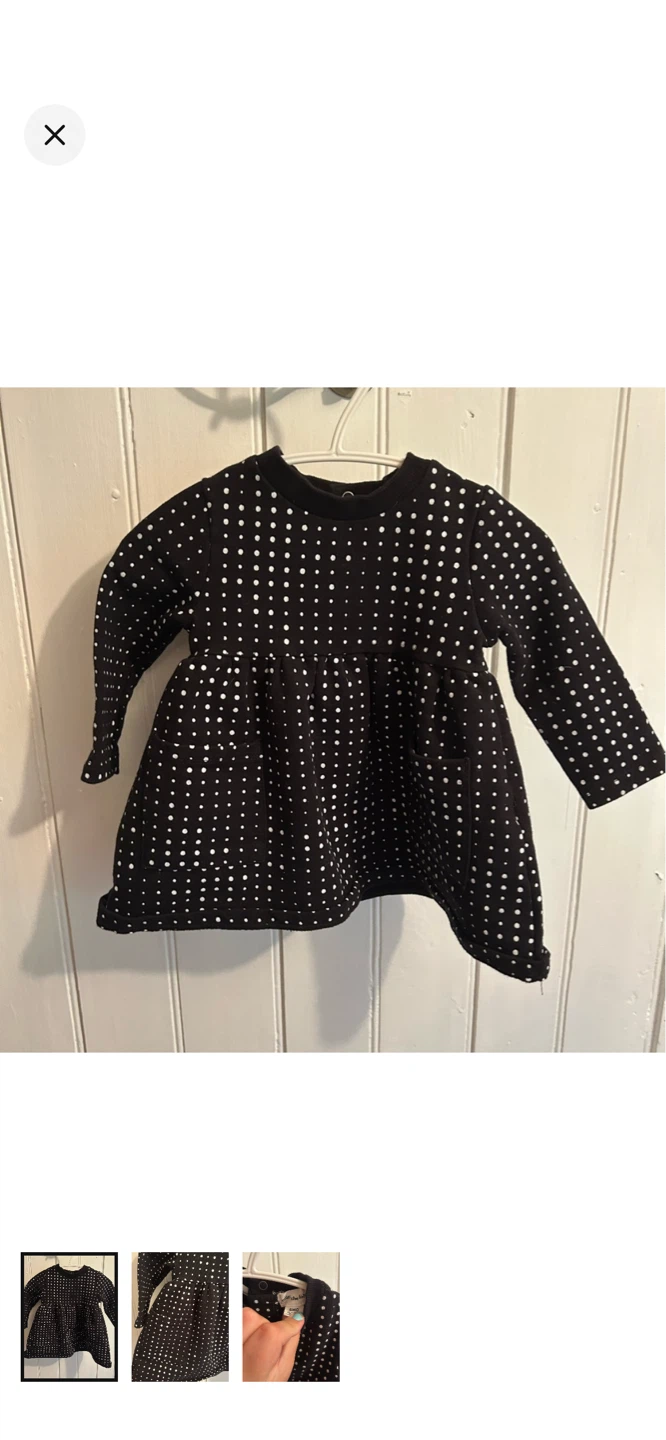 Miles the Label Black & White Polka Dot Dress - 6 Months
