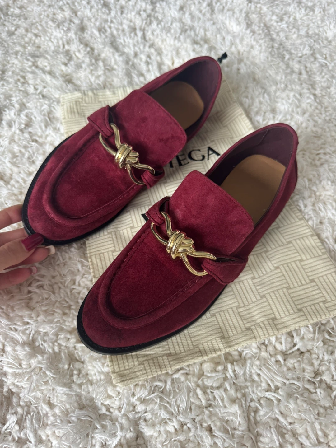 BV Suede Loafers - Burgundy