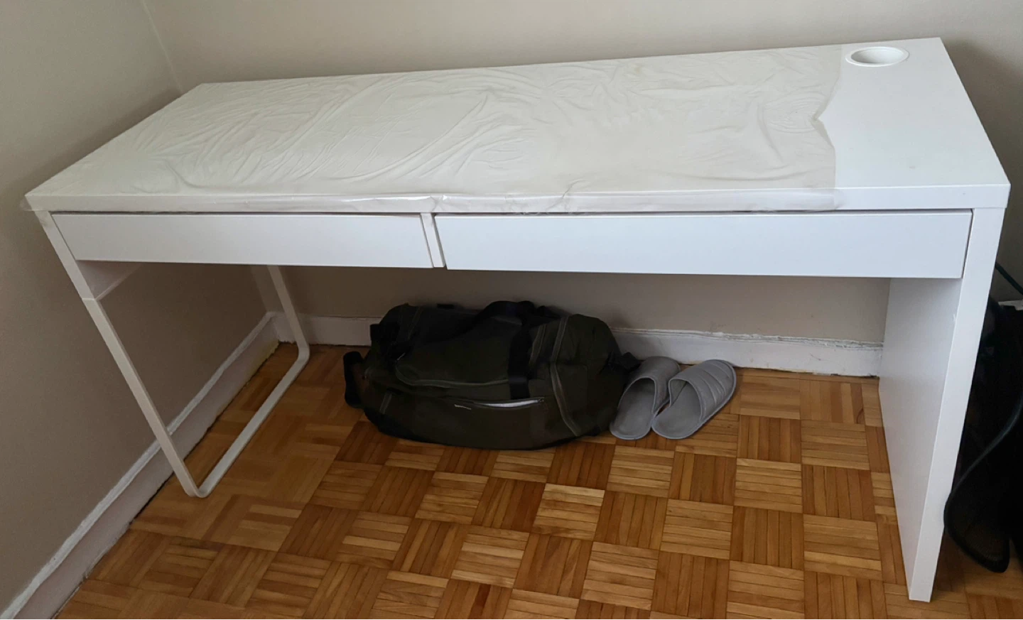IKEA White Two-Drawer DesK