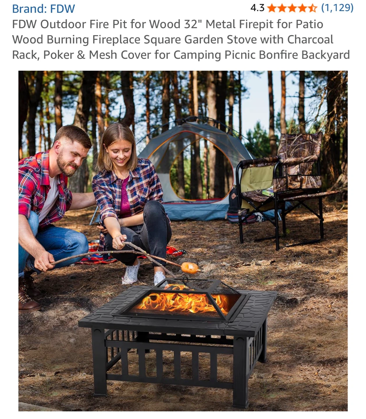 FDW 32" Outdoor Fire Pit with Accessories - photo 4