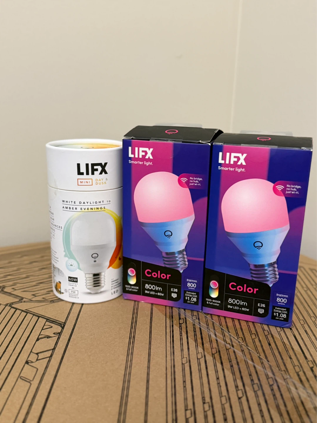 3 LIFX Smart LED Light Bulb (1 white 2 color)