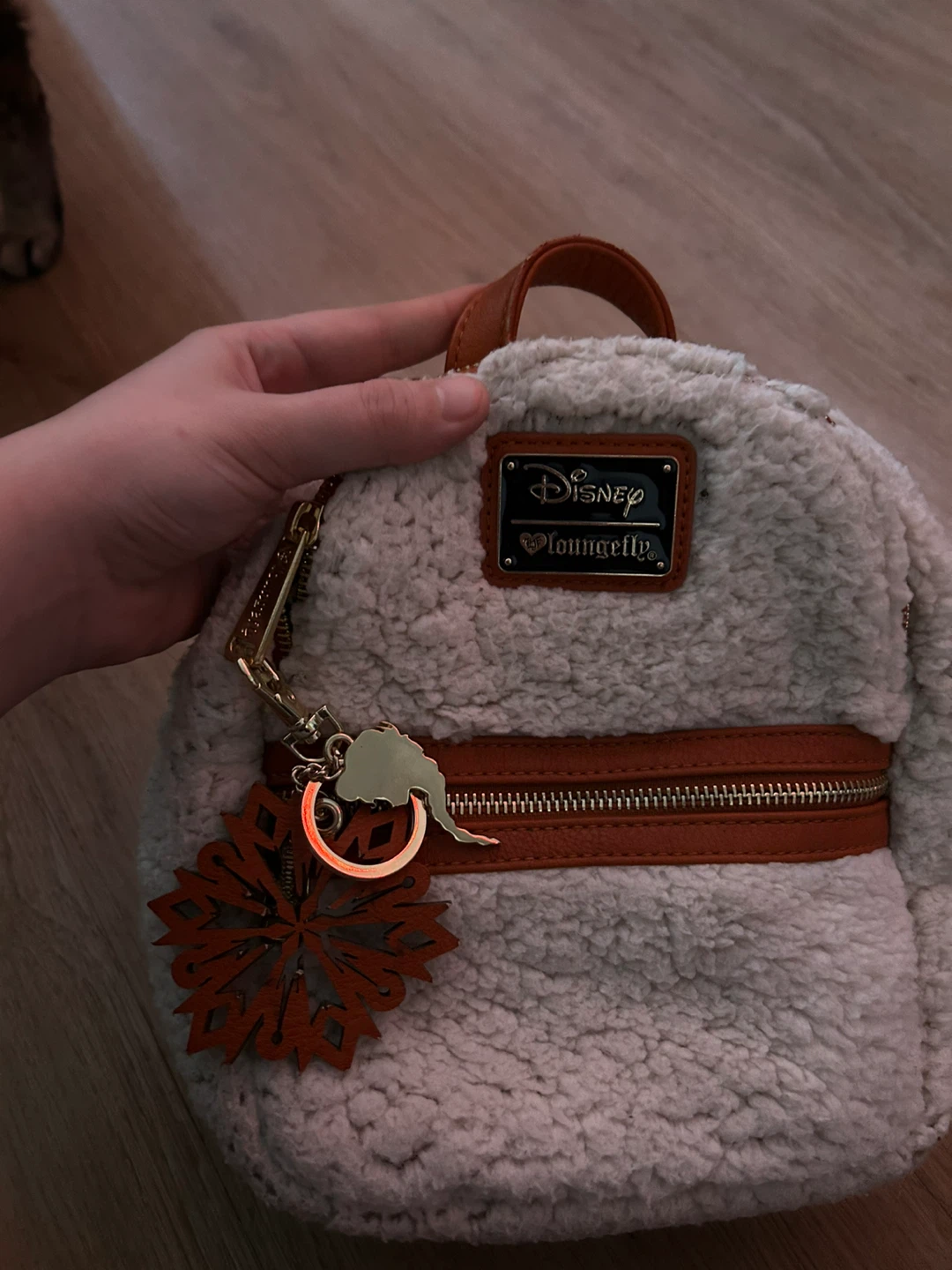 Loungefly Disney White Sherpa Mini Backpack