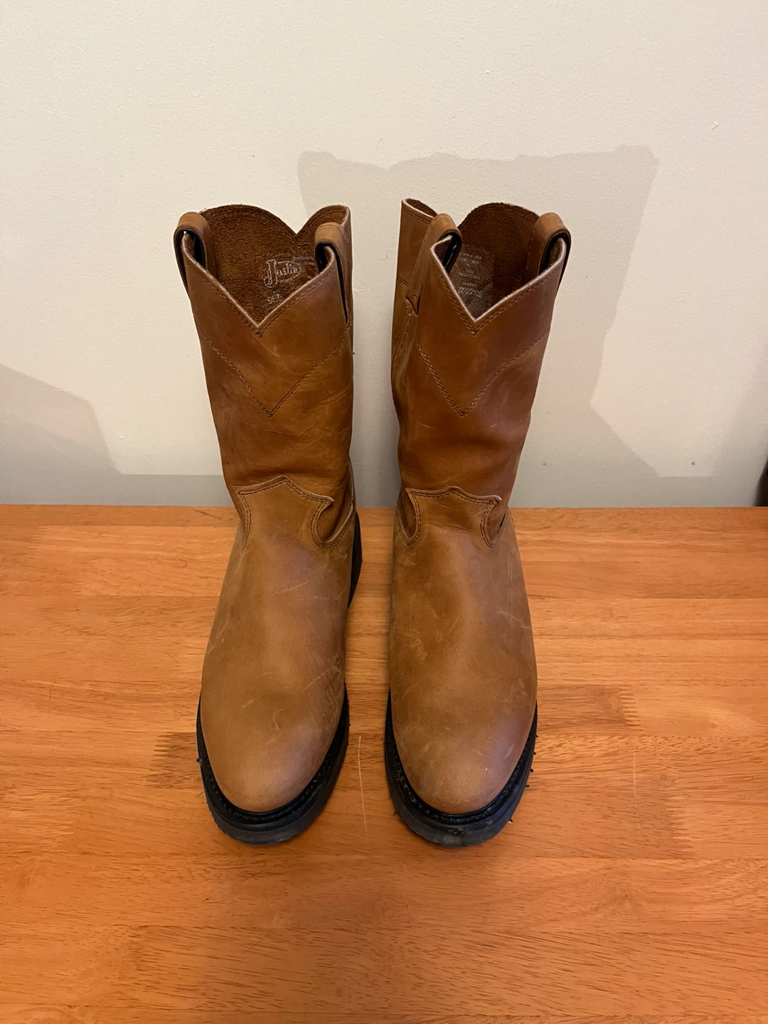 Justin Boots Brown Leather Pull-On Work Boots