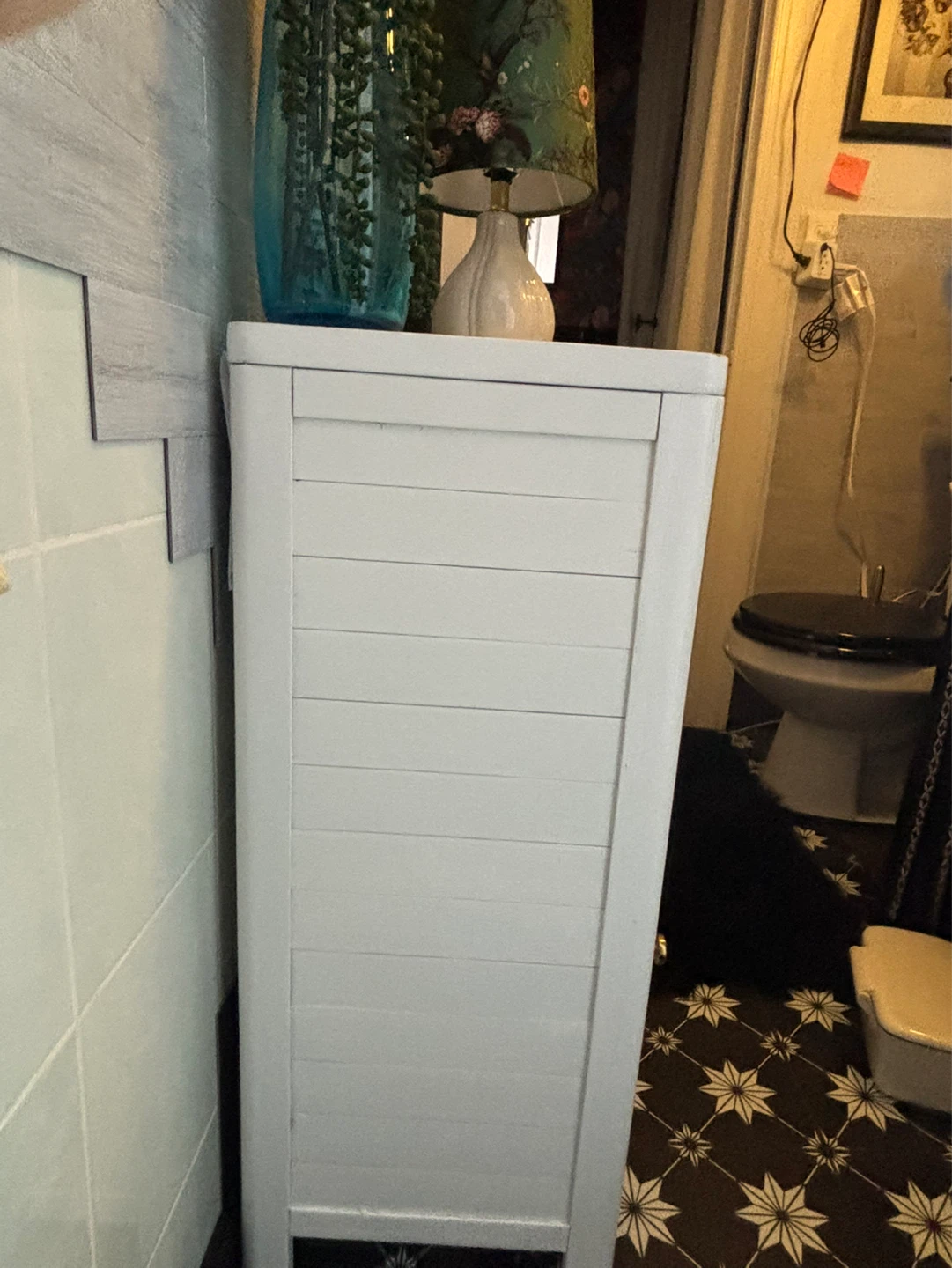 White Bathroom Storage Cabinet with Drawer and Door - photo 4