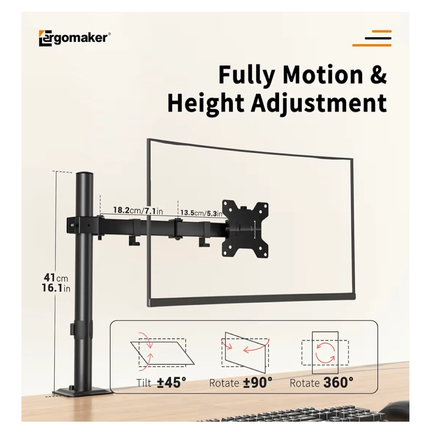 Monitor Desk Stand & VESA Mount Adapter