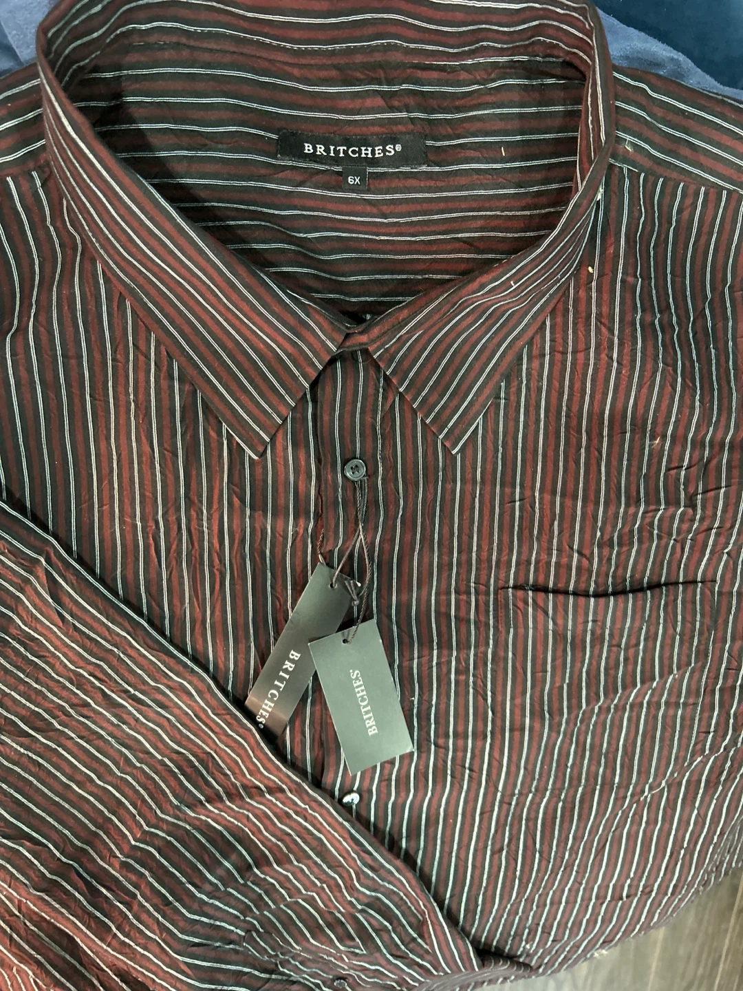 Brand New Britches Men's Striped Dress Shirt - Size 6X - photo 3