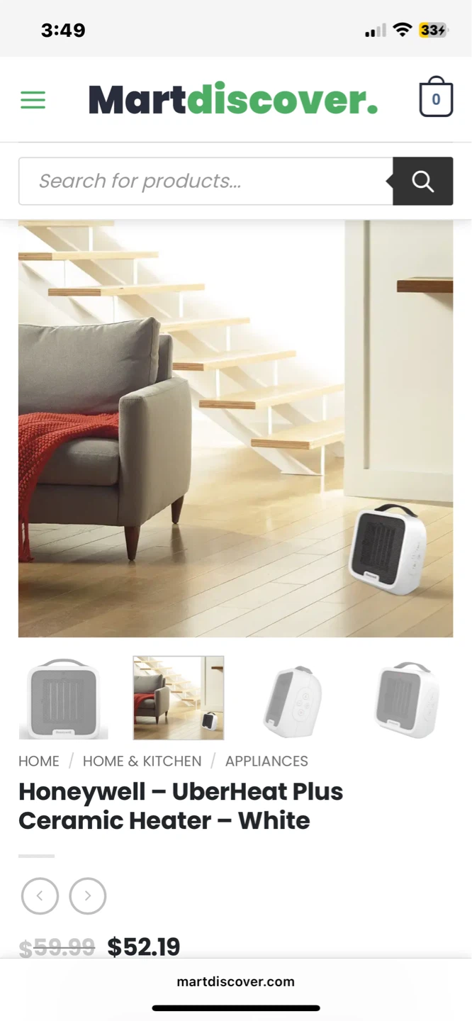 Honeywell UberHeat Plus Ceramic Heater - White - photo 3
