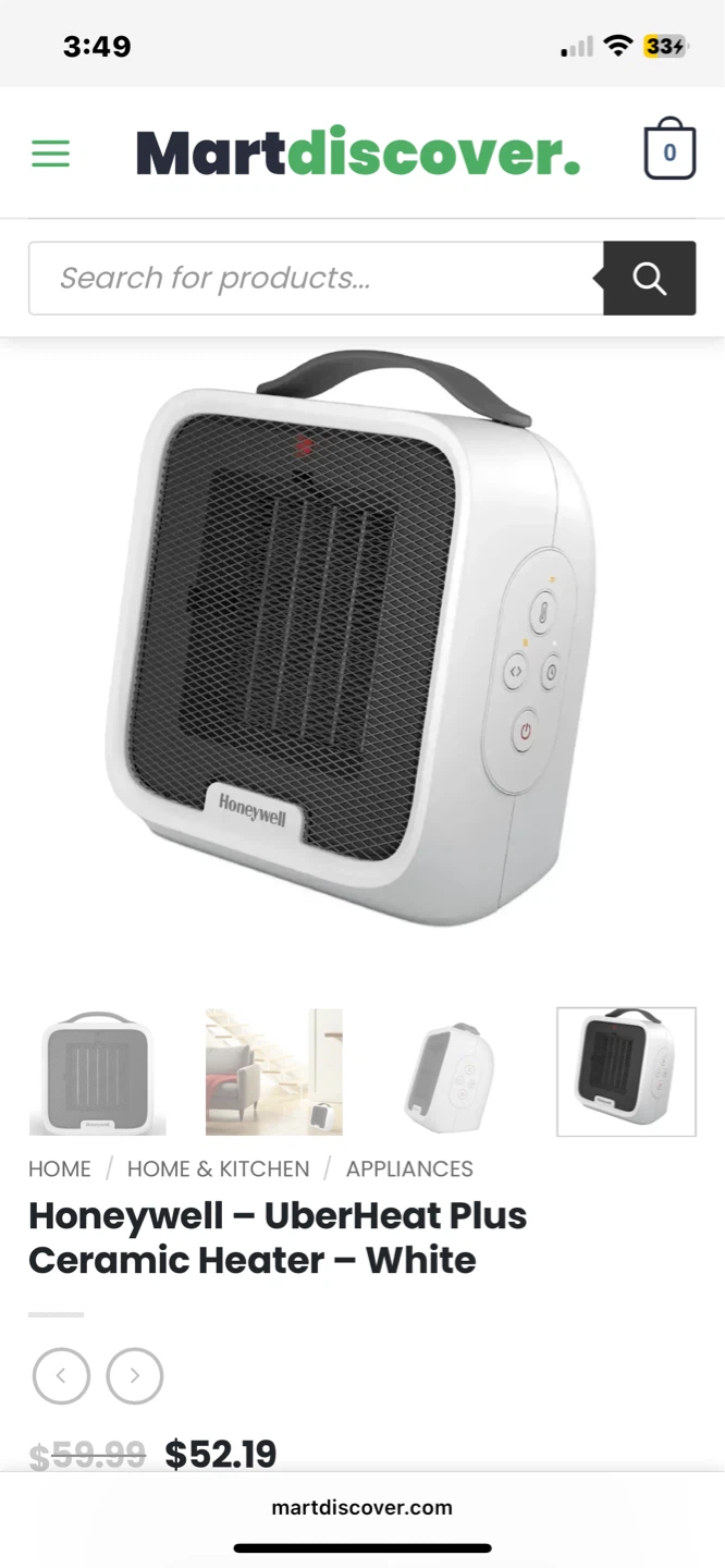 Honeywell UberHeat Plus Ceramic Heater - White - photo 2