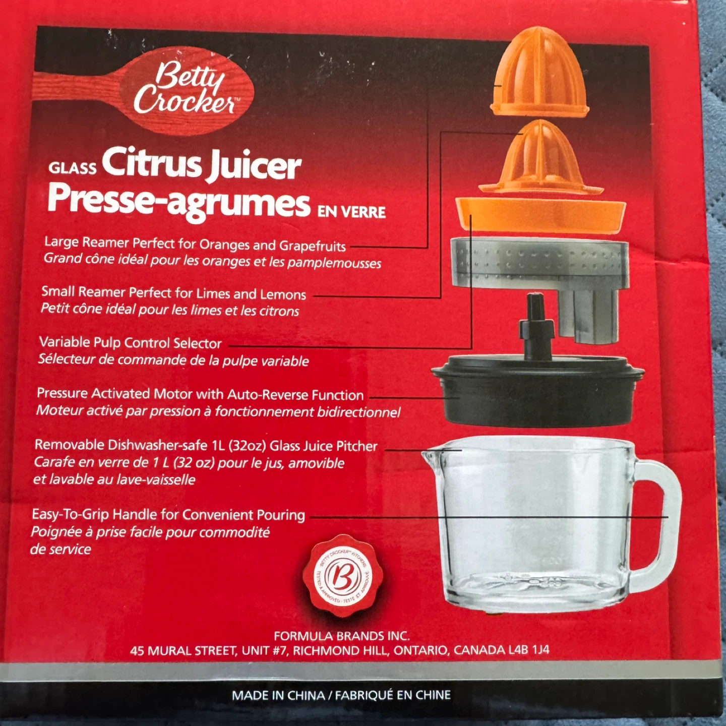 Betty Crocker Glass Citrus Juicer with 1L Pitcher EUC - photo 2