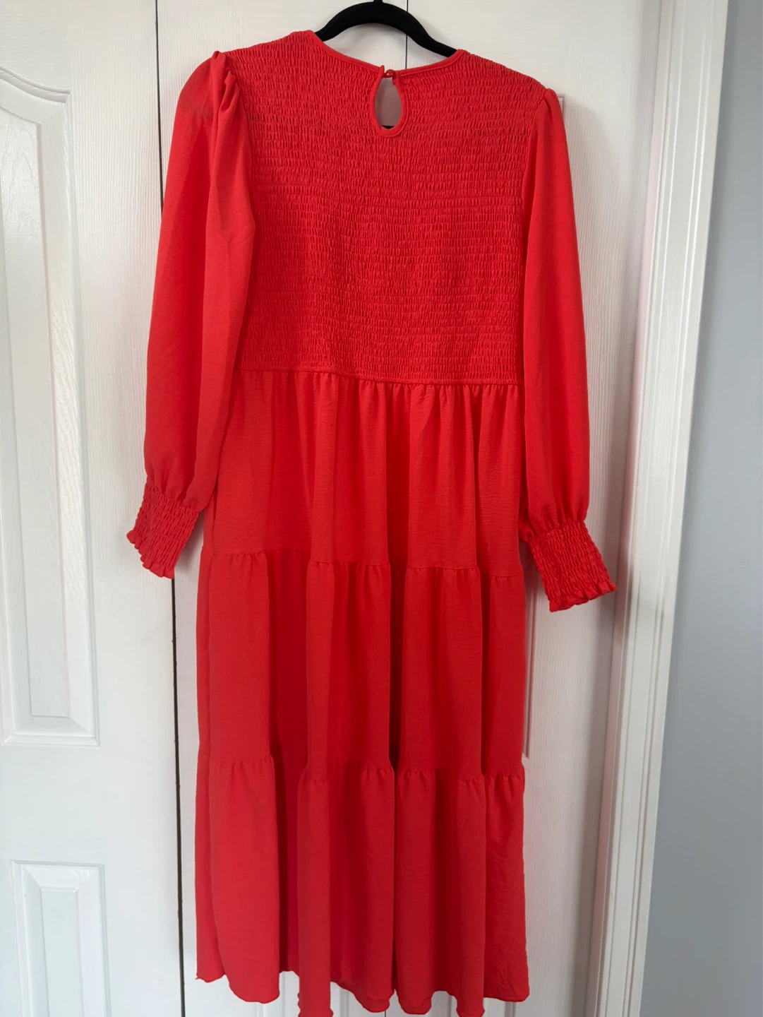 Women's Red Smocked Tiered Dress - photo 4