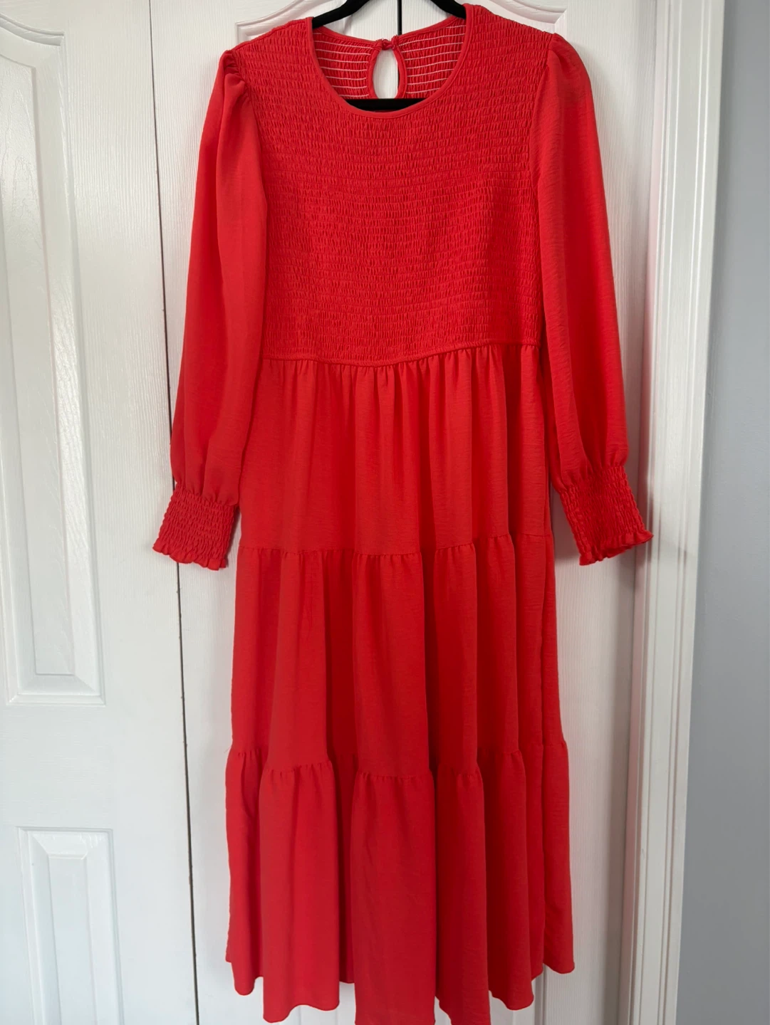 Women's Red Smocked Tiered Dress - photo 3