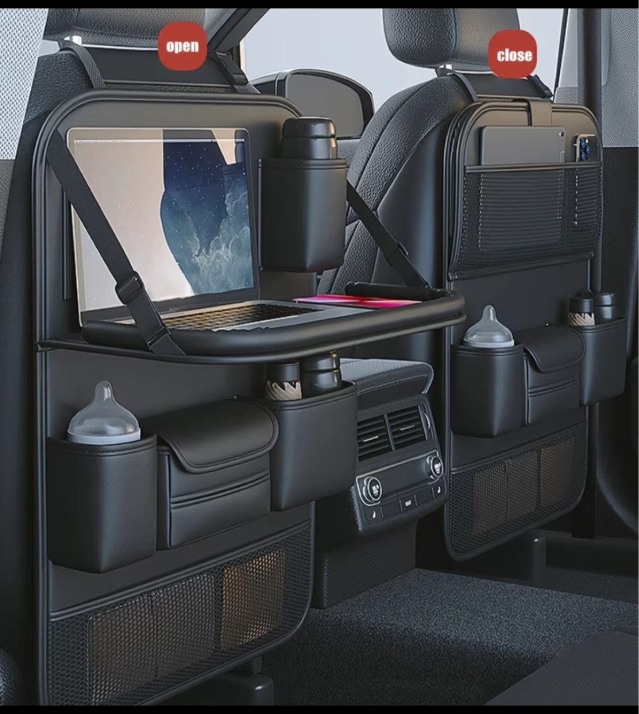 Car Seat Back Organizer with Foldable dinning table - photo 3