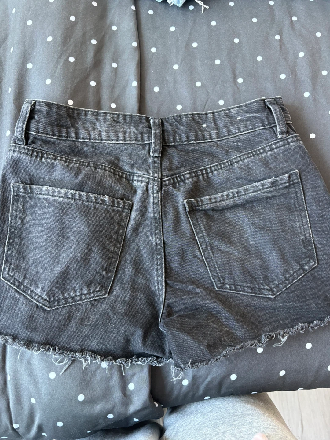 Garage Denim Black Frayed Hem Cutoff Shorts Size 25