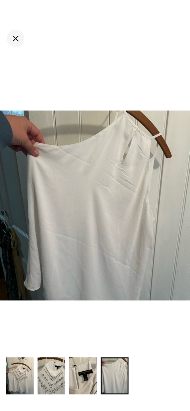 Banana Republic Petite White Embellished Halter Top - Size L - photo 4